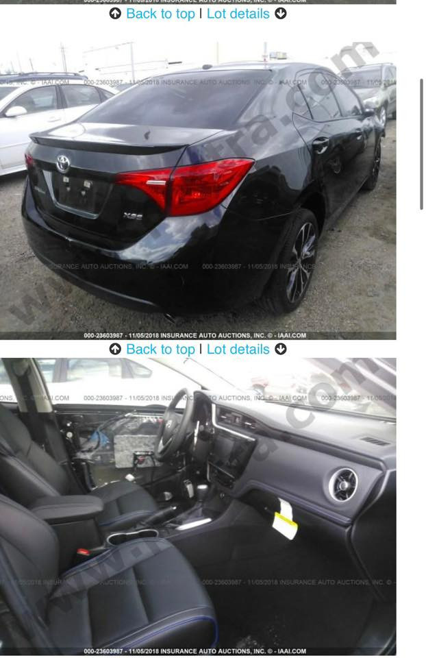 كورلا 2018 xse
فول مواصفات حادثها جاملغ مبدل نفس اللون 
بدون صبغ بدون دواخل بدون ايرباگ
حالوب اجزاء من السياره 
السياره ماشيه 96 mi 
رقم اربيل باسمي 
السعر 136 
للاستفسار 
***********
