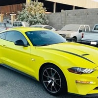 🎀🎀 فورد موستنك  موديل /2021 اللون /اصفر ليموني رقم اربيل ب اسمي  مكينة...