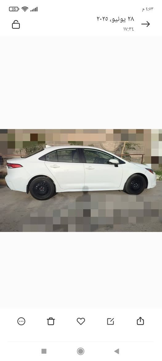 كورلا للبيع  24 امريكي LE ماشيه عشرين الف ميل  سياره جديده ماشاء الله تبريد  تدفئه تحكمات استيرين شاشه كار ابلي. حره بسمي رقم ذي قار ***********
