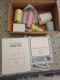 طابعة حرارية محمولة • بلوتوث • لفافات ورق ملونة