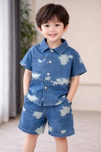 طقم جينز ولادي • مقاس ١-٧ سنوات • كوالتي عالي