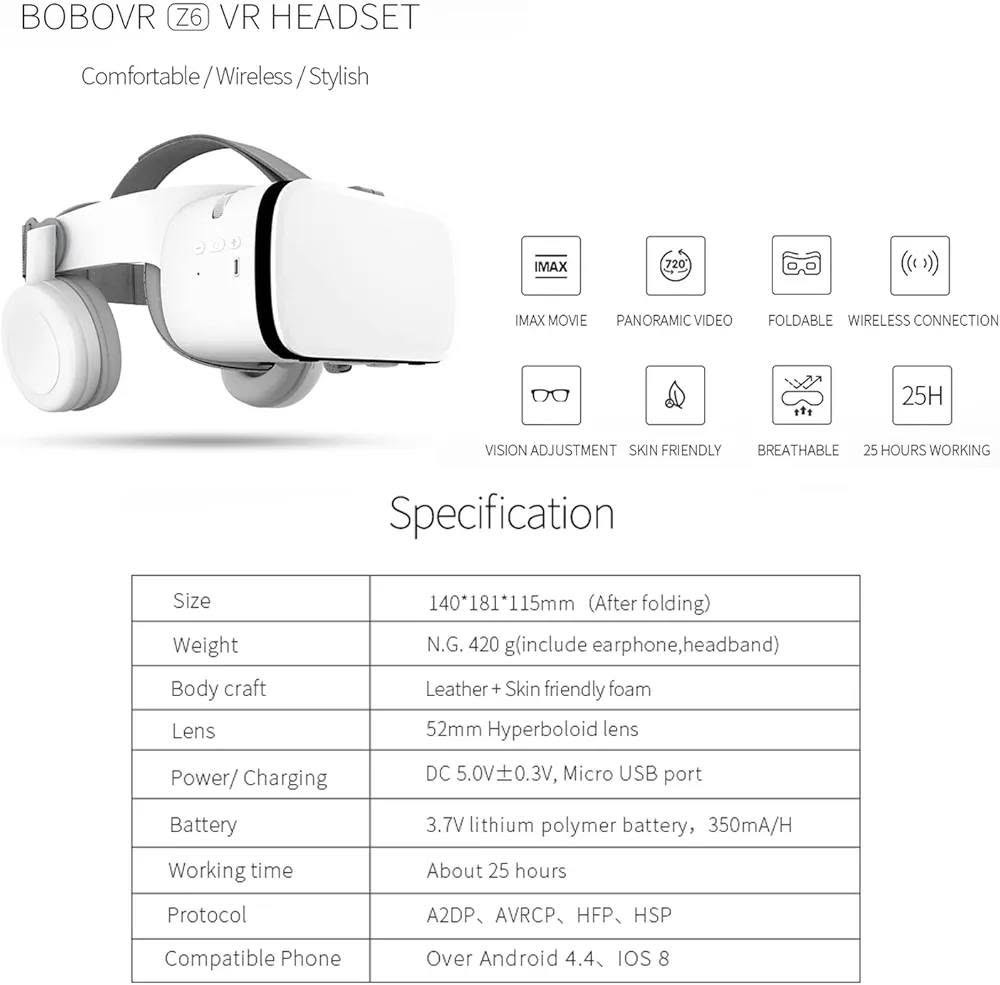 نظارة VR ماركة BOBO Z6

 نظارة الواقع الافتراضي 

مع ريمونت تحكم 

سماعات صوت مجسم 

تربط بلوتوث 

توافق جميع  الهواتف 

Android 

iOS 

لون ابيض 

تشغل 25 ساعه متواصله 

سعر 40 الف دينار

‏                       العنــــــــــ🫵ـــــــــوان               
‏                      بغداد الحرية الثانية 🫡              
‏                      قرب مطعم ابو خالد🍛🍖         
‏                     مقابل مقهى الكادحين☕             
          ‏     للاستفسار وتساب📞***********    
‏                اوقات العمل من الساعه9 صباحآ🕘   
‏                       الى الساعه 11 مساءآ🕥            
‏                           اهلا وسهلا بكم🎇                  
        ‏    🛵 توصيل بغداد وجميع المحافظات 5 الاف
