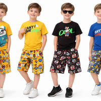 تيشرت تركي • برمودا كتان • ٤-٨ سنوات