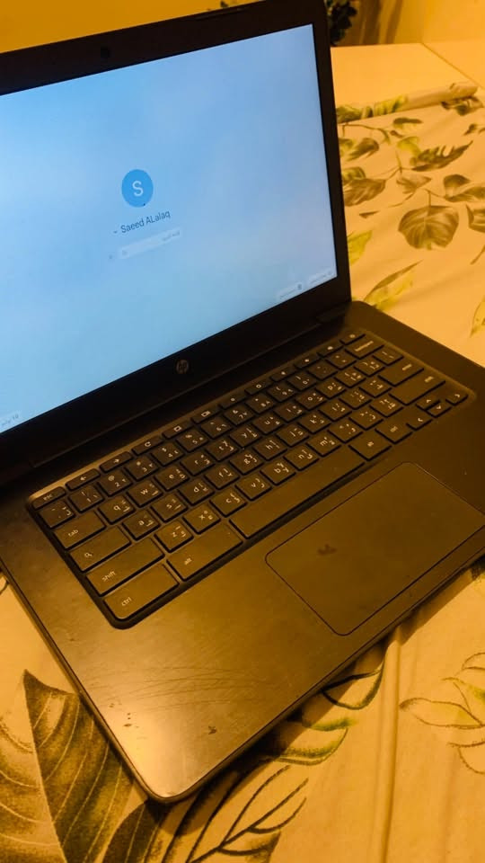السلام عليكم 
لابتوب hp سلم حديث للبيع 
نضام كروم بوك 
سعه البطاريه 6الف ملي امبير 
شاحن حديث تايبسي يدوم 4 ساعات 
حجم شاشه 14 انج 
محموديه حي السلام 
***********
