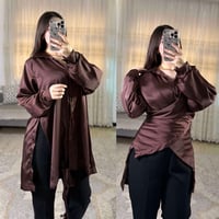 قميص نسائي • ستان امريكي لامع • مقاسات M-L-XL-2XL-3XL
