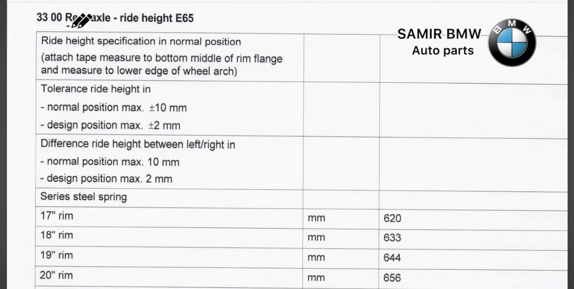 قياسات ارتافع سيارة BMW E65 E66 من 2003-2008


**إذا كنت صاحب هذا الإعلان وتريد حذفه لأي سبب، رجاءا أرسل رسالة إلى الدعم الفني**