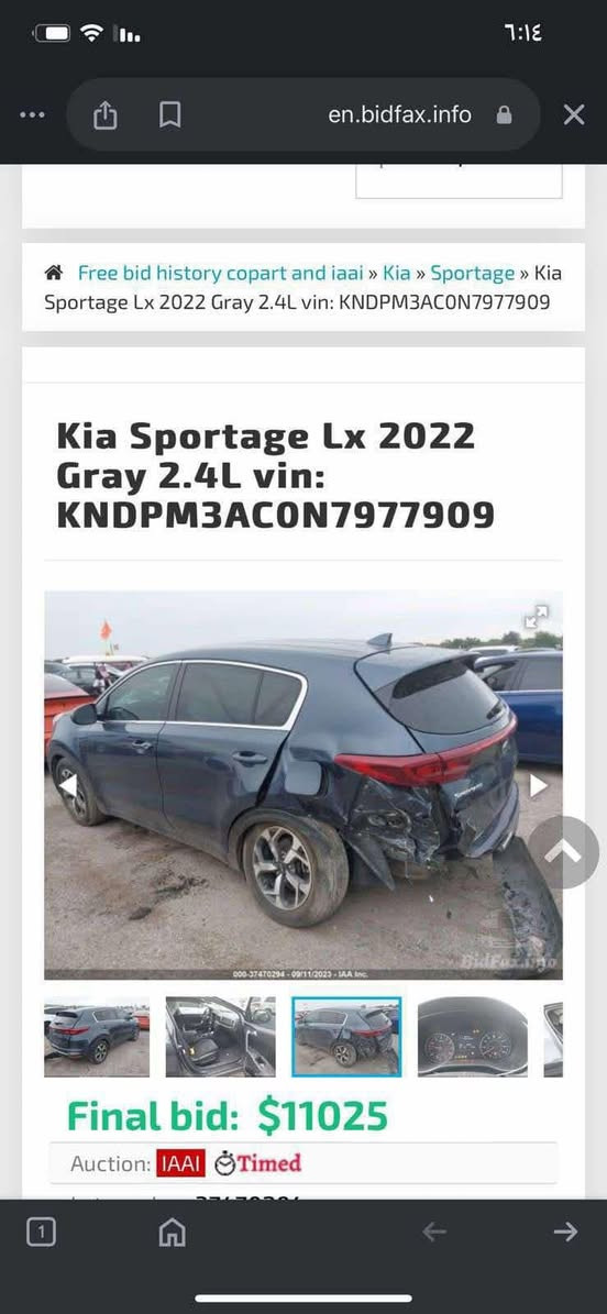 السلام عليكم
سبورتج 22 وارد امريكي رقم بغداد بسمي 

حادث موضح بالصور فقط الباقي مكفول ماشية 80ميل 

مكانها بابل المحاويل  

السعر 182 وبيها مجال 

***********
