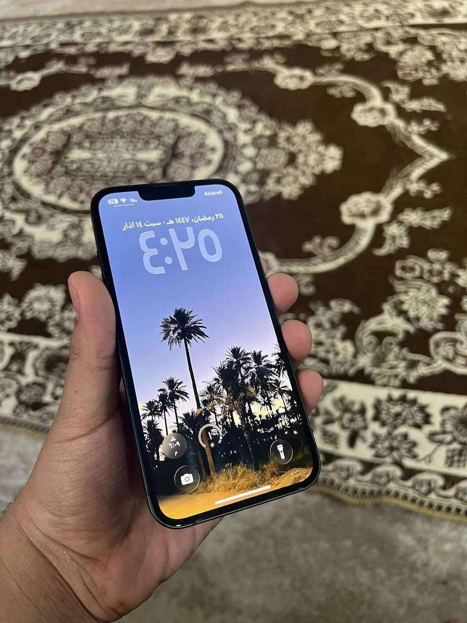 سلام عليكم آيفون 13 نضيف جدا استخدام شخصي
للبيع كفاله عامه ما بي اي نقص وما مبدل بي اي شيء 
لون زيتون الترند 
ذاكره 256 
كأمره قويه جدا وتصويرها يخبل وما بيها اي شخط 
بطاريه 82 
جهاز نضيف جدا واستخدام شخصي 

السعر 450 

مكان الدوره 
الرقم ***********
