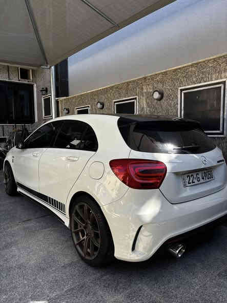 (للبيع او مراوس) 
من النوادر بل عراق والوحيدة بتزويدها مارسدس A AMG 2015 
السياره وارد خليجي مزودة
السياره stage 2 
عليها داون بايب وتفريغ وتبات بورلا اتاك وبرمجه 
بوب كورن وصوت كلش مرتب 
السياره من الشركة تجي AMG 
السياره مصروف عليها صرف خيالي
تخم ويل avid-1 
فول مواصفات للاخير
(بانوراما ، كشنات ريكارو رياضي ، كشنات حضن ، كشنات جلد ومخمل وخيط احمر بلاد ، دشبول كاربون فايبر حقيقي ، شفتات ستيرن ، ٣ وضعيات قيادة ومواصفات هواي مو مال اذكرهن كلهن)
السياره بيها صبغ بابين وجاملغ بدون ايرباك وبدون معجون
ماشية 140 الف كيلو 
🔺ملاحظة محرك وكير مكفول 100% بحاله الوكالة
مكاني بغداد الغدير 
السعر 167 بيها مجال بسيط 
***********
