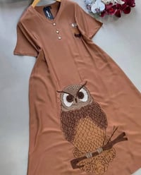 دشداشة كشمير • بومة مطرزة • مقاسات ٢XL-٥XL