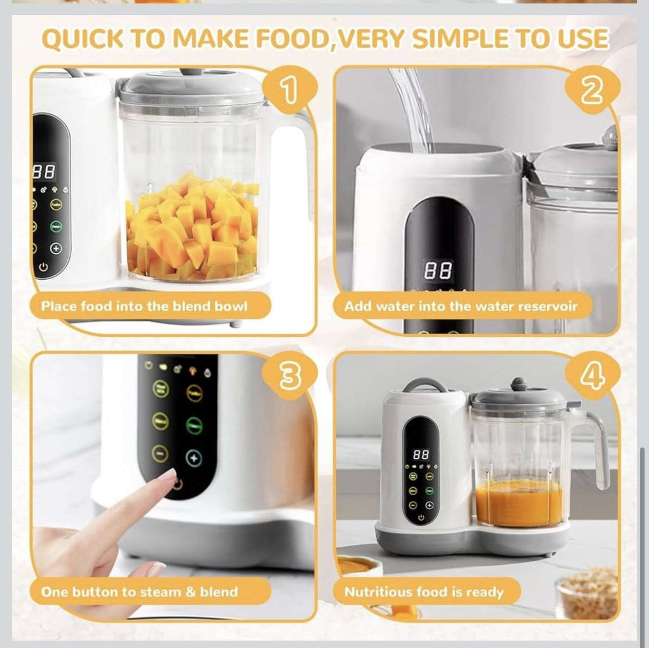 متوفر من امازون💐

محضر طعام الأطفال، جهاز تحضير طعام الأطفال بمستوى واحد، جهاز خلط بالبخار، جهاز تحضير عصيدة الأطفال، جهاز طهي بالبخار للأطفال، سعة 400 مل، 4 إعدادات طهي مسبقة، طهي تلقائي، تنظيف ذاتي

جديدة👍
السعر ٥٥ الف💐


**إذا كنت صاحب هذا الإعلان وتريد حذفه لأي سبب، رجاءا أرسل رسالة إلى الدعم الفني**