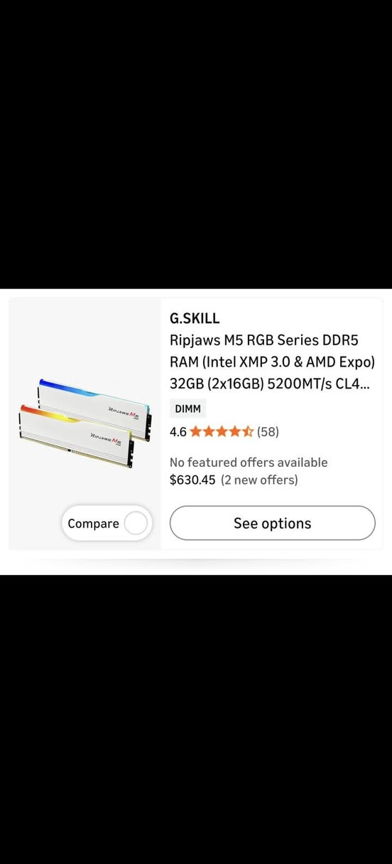 السلام عليكم
رامات للبيع ddr5  G skill M5 سعة 32gb كت 16*2 سرعة 6000mhz لون ابيض بعدهن جدد وموجود الكارتونة استعمال كلش قليل وبيهن ضمان سنة على وصل 
مكاني بغداد العامرية تحب تجي تفحصهن يمي او تريد توصيل متوفر 
السعر عند العالمية ب675 وخلصان واني ابيع اقل  
رقمي ***********
