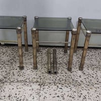 طبلات زجاج • ٣ قطع • صناعة قديمة