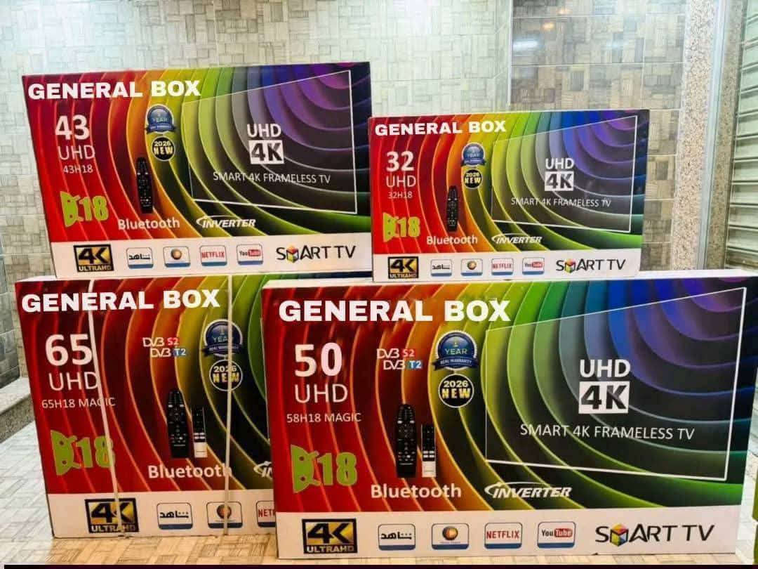 �✨ أقوى عروض الشاشات وصلــت! ✨📺 
شاشات سمارت راقية… وضوح خرافي وصوت نقي، وجودة بتحكي عن حالها! ماركة جنرال
🚚 توصيل وتركيب مجــاني لحد باب بيتك
🛡️ كفالة سنة كاملة على الاستخدام
💥 عروض قوية… أسعار بتكسر السوق!
🖥️ متوفر كل المقاسات: للحجز والاستفسار 0956860506
32 – 43 – 50 – 55 – 65 إنش 
32 بوصة 89 دولار 
43 بوصة 139 دولار
50 بوصة 215 دولار
55 بوصة 245 دولار
65 بوصة 345 دولار
75 بوصة 550 دولار

🔥 ليش عروضنا غير؟
•الشاشة. سمارت ذكية 
•أحدث نظام اندرويد 
•ميزة اتصال بل النيت سلكي ولاسلكي 
•ميزة حماية البصر
•مصروف طاقة خفيف للغاية 
•نظام انفيرتر 
•صوت غاية في الروعة والنقاوة 
•كاملة المداخل 
• دقة عالية وصورة ساطعة
• نظام سمارت سريع وسلس
• ألوان واضحة وتشغيل ثابت
• تصميم رفيع يليق بأي غرفة

احجز شاشتك قبل ما تخلص الكمية ⚡️
للطلب و #الاستفسار0956860506


**إذا كنت صاحب هذا الإعلان وتريد حذفه لأي سبب، رجاءا أرسل رسالة إلى الدعم الفني**