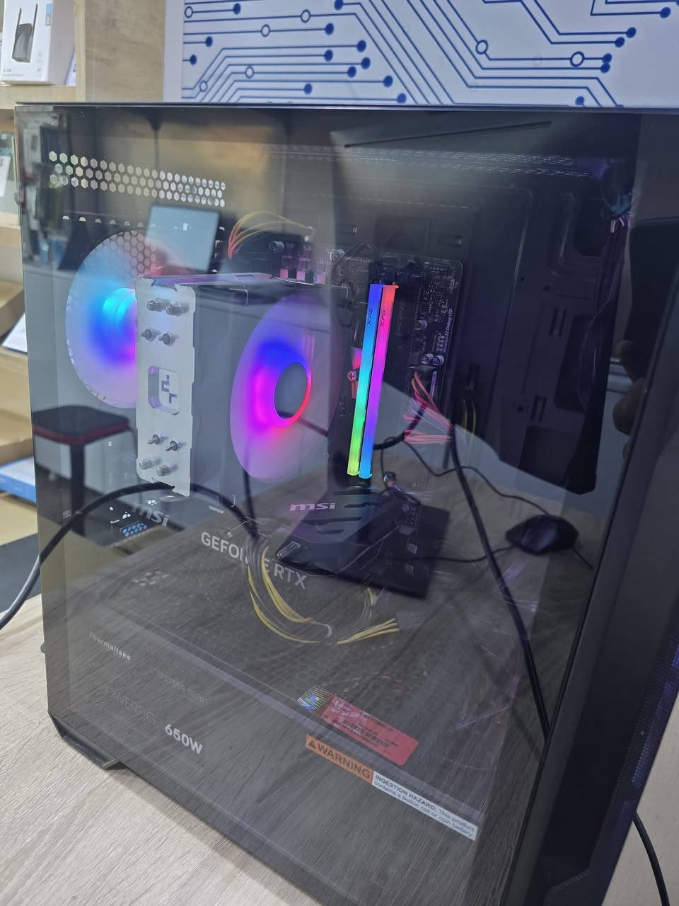 PC Gaming
intel 15 12400
RTX 4060 8GB MSI
XPG 16GB DDR4 3200Htz RGB
PSU 650 watt power supply
1TB HDD 128 GB SSD
motherboard msi pro b760-E

کەیسێکی زۆر بەهێز و خاوێن 
هەموو پارچەکانی مارکە و کوالێتی زۆر باشن 
لە هەولێرم بۆ داواکاری 
***********
