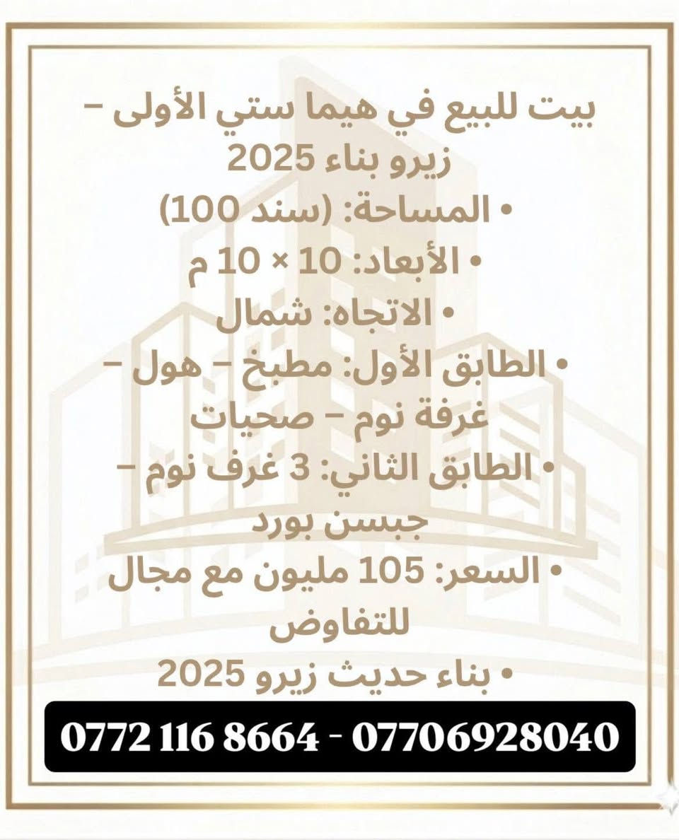 مكتب النورين للبناء والاستثمار العقاري
أرقام للتواصل: ***********-***********
