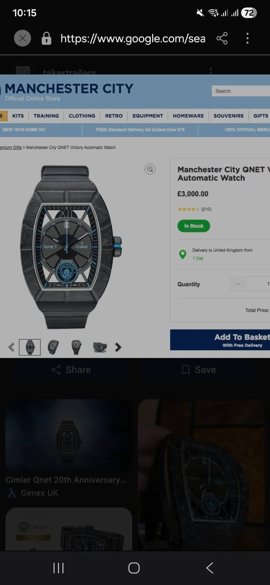 تقييم شكد تسوه الساعه عدنه .
ساعة Cimier سويسرية - إصدار مانشستر سيتي المحدود (الندرة: 056/777)
​النوع: ساعة أوتوماتيكية سويسرية فاخرة (Swiss Made).
​المادة: هيكل من الكربون المطروق (Forged Carbon) الفاخر، خفيف الوزن ومقاوم للصدمات.
​الندرة: إصدار محدود جداً، قطعة رقم 056 من أصل 777 فقط عالمياً.
​المميزات: محرك مكشوف من الخلف (25 Jewels)، زجاج ياقوت ضد الخدش، وشعار نادي مانشستر سيتي الرسمي.
​الحالة: ممتازة وتعمل بدقة عالية.
​قطعة نادرة تجمع بين الفخامة التقنية والقيمة التاريخية للمشجعين والجامعين.


**إذا كنت صاحب هذا الإعلان وتريد حذفه لأي سبب، رجاءا أرسل رسالة إلى الدعم الفني**