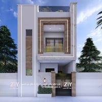 تصميم واجهة + طابق أول لمنزل منفذ بطابق واحد، تم تطويره ليكون طابقين ب...