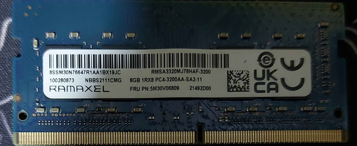 السلام عليكم،
للبيع رامات لابتوب DDR4 8×2 (16)

تفاصيل المنتج:
النوع: DDR4 SODIMM (لابتوب)
التردد: 3200MHz
المصدر: مأخوذة من لابتوب Lenovo أصلي
الشركة المجمعة: Ramaxel
نوع الشرائح الداخلية: شرائح Micron الأمريكية الأصلية

سعر القطعة الواحدة (8GB): 45 ألف دينار عراقي
سعر القطعتين معاً (16GB): 85 ألف دينار عراقي
مكاني البصرة القبلة
لا يوجد لدي خدمة توصيل البصرة, العراق


**إذا كنت صاحب هذا الإعلان وتريد حذفه لأي سبب، رجاءا أرسل رسالة إلى الدعم الفني**