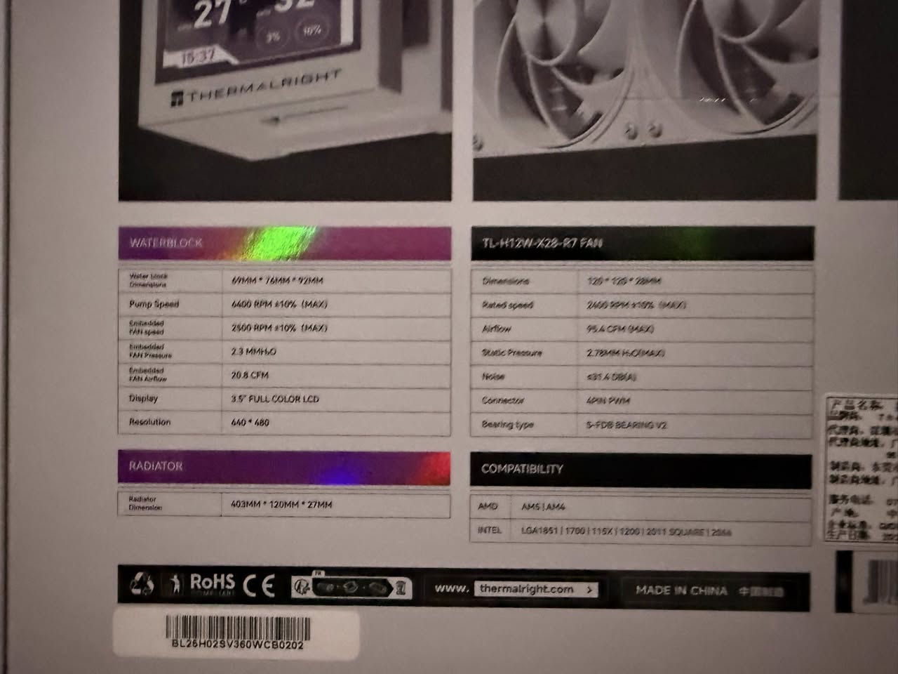 للبيع Thermalright Stream Vision 360 White مبرد مائي للمعالج
للبيع Thermalright Stream Vision 360 White مبرد مائي للمعالج
 شاشة LCD ملونة 3.5′′ لعرض الحرارة والمعلومات
راديتر 360mm + 3 مراوح عالية الأداء
تبريد ممتاز للمعالجات القوية
مناسب للـ Gaming و Workstation
متوافق مع Intel & AMD
 حالة: ( جديد/)
 السعر: (200)
عنوان بصره جمهوريه ***********
