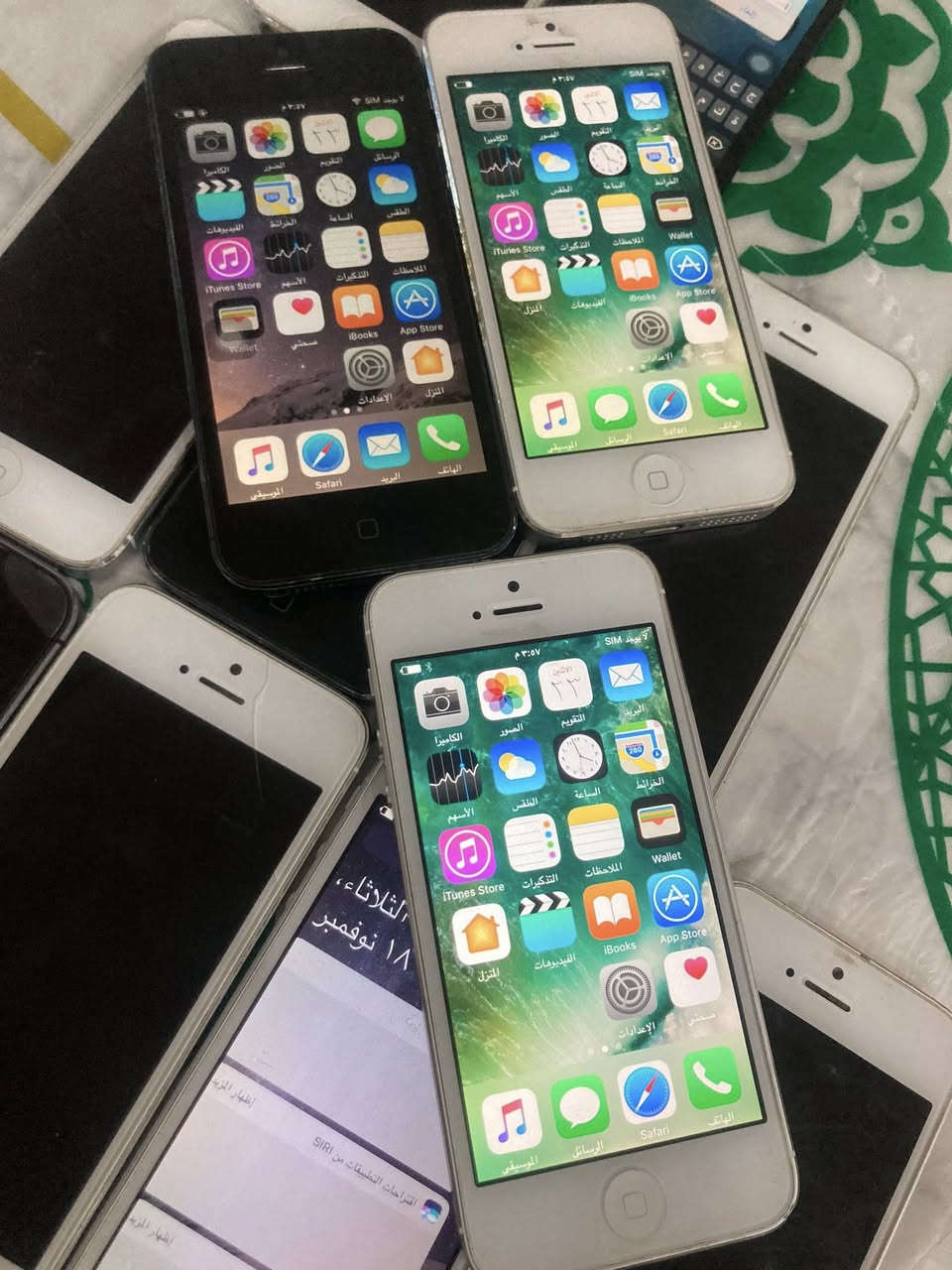 ايفون 5.5s ياباني شغال فقط واي فاي سيم كارت مقفول شبكه 
شاشه مفطره او مشاكل بسيطه 
iPhone 5ب 15 الف
iPhone 5s ب 20 
توجد قطع غيار للاجهزه شاشه بطاريه بورد 
للحجز خاص او واتساب ***********
توجد اجهزه فحم  طافيه 5و 5s جمله فقط مابيع مفرد القطعه ب 7 الاف
