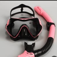 نظارة سباحة • انبوب تنفس • اسود ووردي