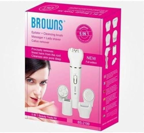 ئەمە ئامێری جوانی BROWNS 5 IN 1 (BS-2199)ـە! ✨🌸
ئەم ئامێرە 5 ئەرکی گرنگی هەیە لە یەک کەرەستەدا: 🤩

1. ئیپیڵاتۆر (Epilator): مووە وردەکان لە ڕەگەوە لادەبات. 🦵💫
2. فڵچەی پاککردنەوە (Cleansing brush): پێست بە قووڵی پاکدەکاتەوە. 🧼💧
3. مەساجەر (Massager): بۆ خاوکردنەوە و ئارامکردنەوەی پێست. 💆‍♀️💖
4. شەیوەری خانمان (Lady shaver): بۆ لابردنی موو بە ئاسانی. 🪒✨
5. لابەری پێستی مردوو (Callus remover): پێستی مردوو لادەبات و پێست نەرم دەکاتەوە. 🦶🌟

ئەم ئامێرە نوێیە و بۆ پێستی هەستیار گونجاوە. 💖💯 هەموو پێداویستییە جوانییەکانت لە یەک پاکێجدا! 🎁😊


**إذا كنت صاحب هذا الإعلان وتريد حذفه لأي سبب، رجاءا أرسل رسالة إلى الدعم الفني**