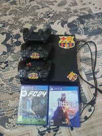 بلي4 فات اون لاين ذاكرة نص تيرا  جوستكات عدد3+ كيبلHD+ كيبل البور+ 2 ا...