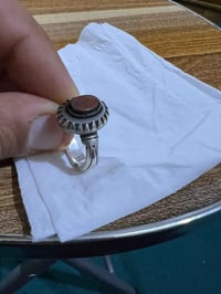 خاتم جزع يماني • عين حمره • فضة ثقيله