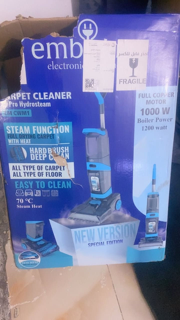 غسيل تساعد سجاد يستخدم التنضيف السجاد بعمق وازاله البيقع وضيفه البخار ميزه قويه تساعد في التطهير وتفتيح الدهون او الوساخ الصعبه باستخدام الحراره تصل إلى 70 درجه مئويه بتجفيف بعد الغسيل لجميع انواع السجادوجميع انواع الأرضيات مثل السيراميك والرخام سعره 75 رقم ***********
