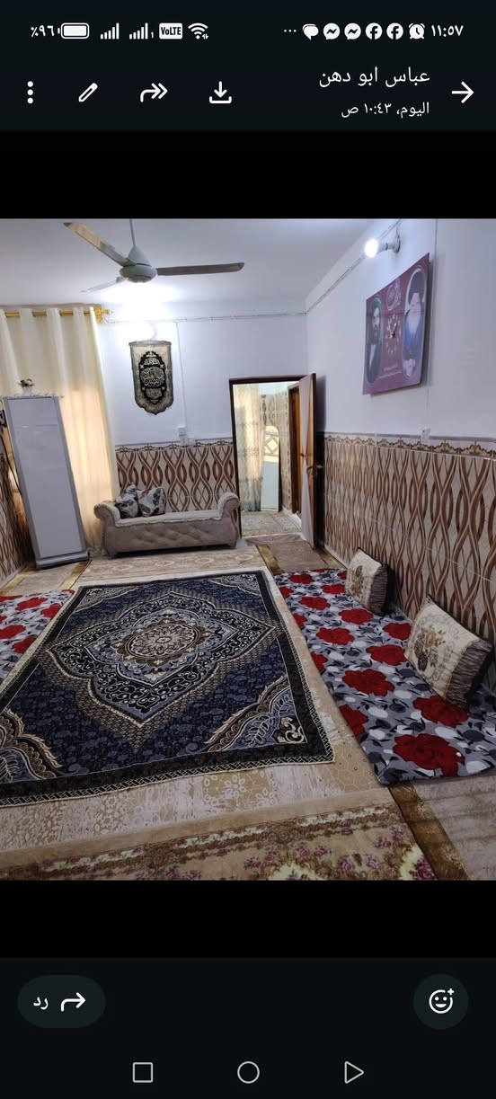 دار طابو سكن في الحي العسكري المساحة ٢٠٠متر معروضه للبيع تشتمل على طابقين الأول يشتمل على غرفة نوم مع صاله واسعه مع استقبال مع مطبخ وصحيات  الطابق الثاني  يشتمل على غرفتين نوم.. البناء طابوق السقف صب كونكريت.... الذي يرغب بالشراء يتصل على مكتب سيد إبراهيم الشرفي الحسيني للعقار الاتصال على الأرقام التالية ***********، *********** مع الشكر....
