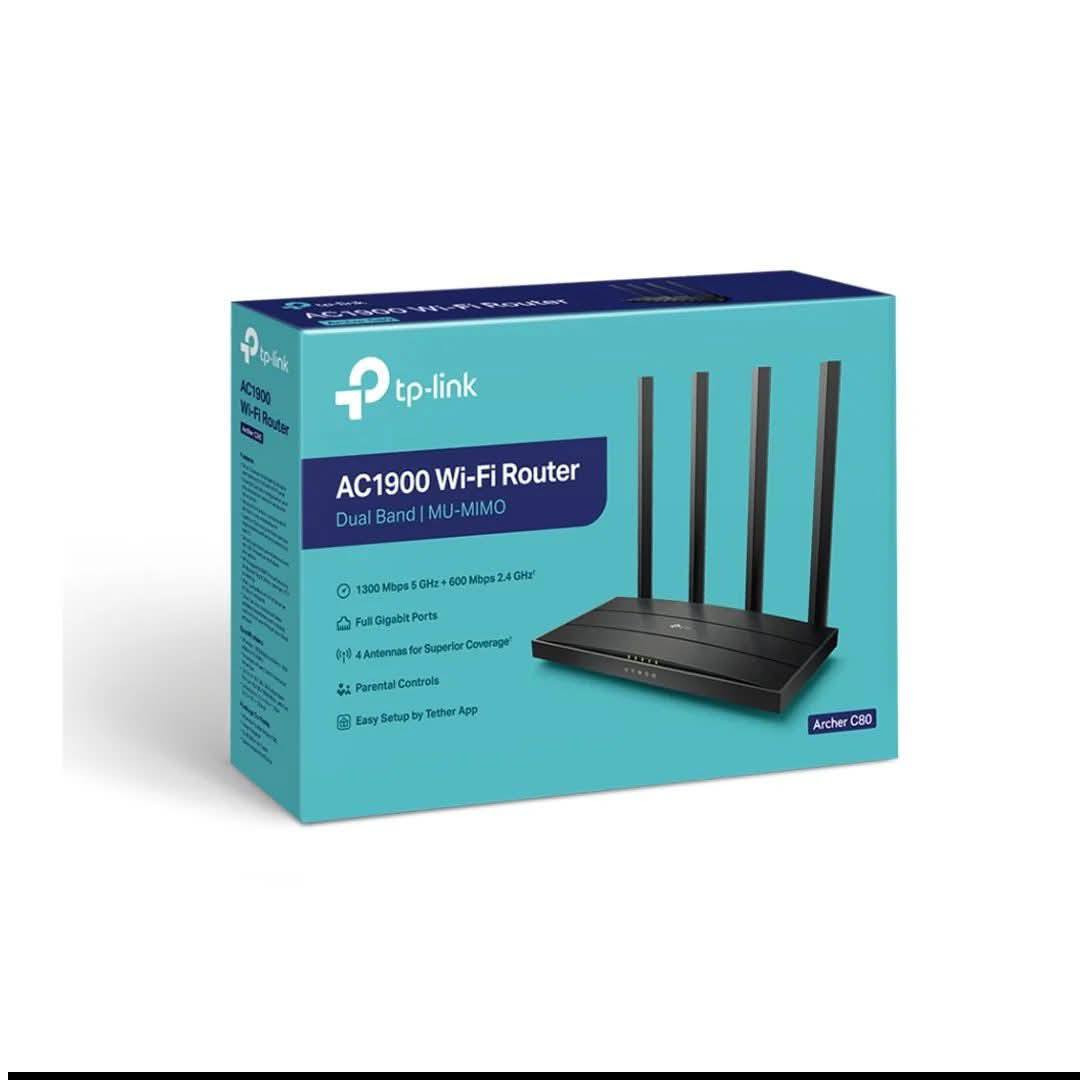 عرض خاص بسعر الجملة 
السعر ٤٥

راوتر ارشر سي 80 AC1900 من تي بي لنك – TP-Link Archer C80 AC1200 Wireless MU-MIMO Router
.
.
.
سرعة فائقة - مزدوج النطاق😍
⚜️ تواصل معنا بشكل مباشر لطلب المنتج أو شراءه عبر رقم الهاتف 
📲  ***********
.
.
.
🔸استمتع بمشاهدة فيديوهات عالية الجودة 4K ولعب الألعاب
🔸يدعم سرعات فائقة تصل الى 1.9 غيغابت/ثانية
🔸يدعم التردد ثنائي النطاق 2.4 و 5 غيغاهرتز
🔸تصل السرعة في النطاق 2.4 الى (600 – 1900 ميغابت) بينما تصل في النطاق 5 الى 1300 
     ميغابت
🔸تغطية قوية باستخدام تقنية Beamforming و 4 هوائيات
🔸توصيل أكثر من جهاز بوقت واحد باستخدام تقنية MU-MIMO
🔸اختيار تلقائي لأفضل نطاق متاح لتوصيل أجهزتك
🔸يحتوي على منافذ غيغابت كاملة للتوصيل السلكي (4 x LAN, 1 x WAN)
🔸الرقابة الأبوية من خلال انشاء ملفات تعريف لكل مستخدم وتخصيص الوقت والوصول
🔸اعداد سهل باستخدام تطبيق TP-Link Tether
.
.
📌عنواننا:
ذي قار قضاء النصر الصوب الكبير شارع سوق العلوه
***********
