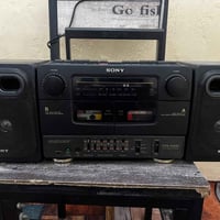 سوني ياباني • دبل كاسيت • راديو شغال