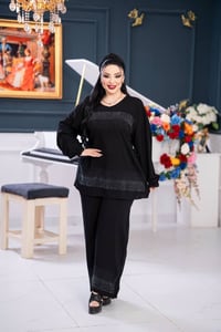 كشمير تركي • اسود كلوش • مقاسات 2XL-5XL