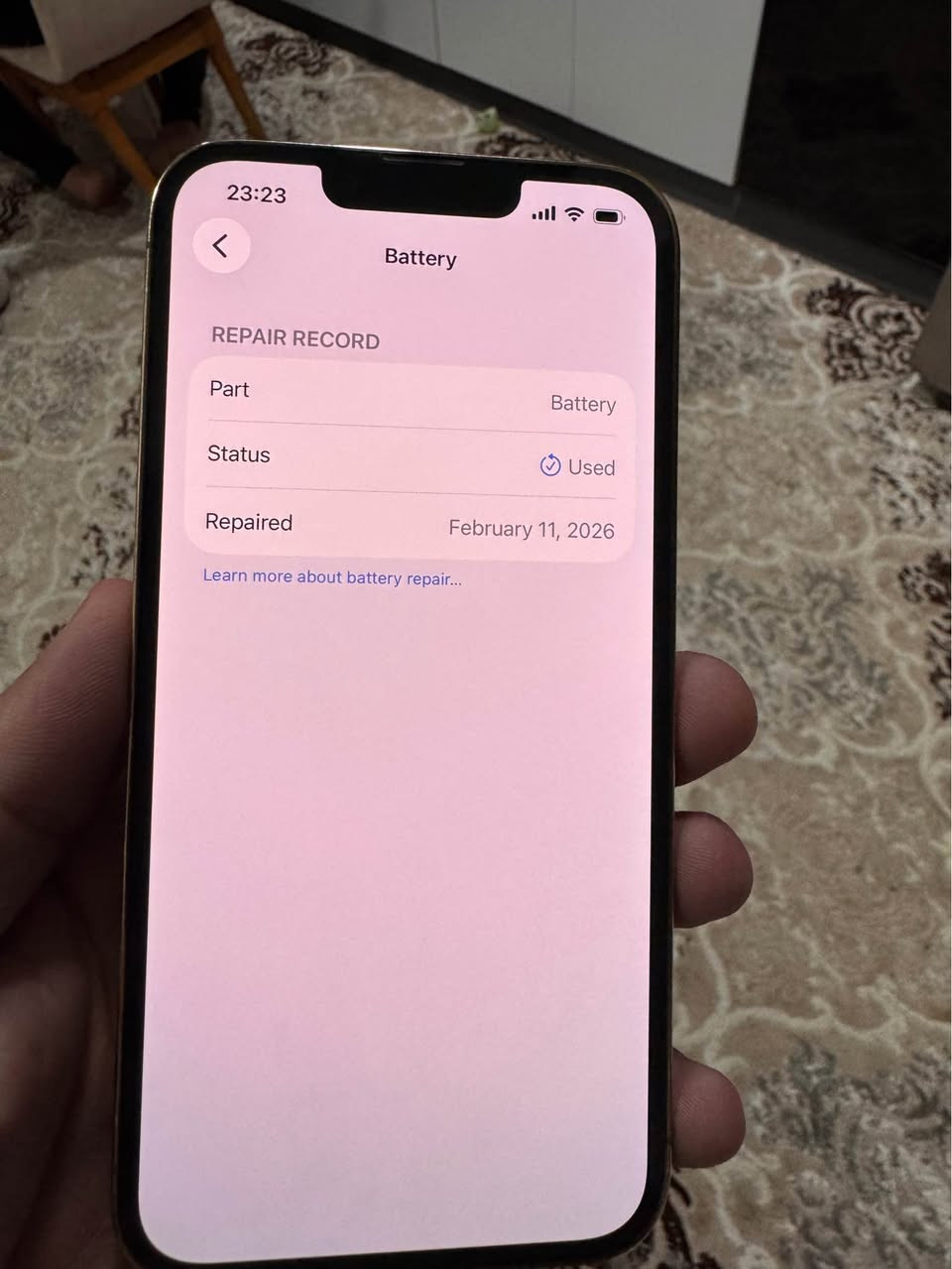ئايفون ١٣ پرو
١٢٨ گيگاية ١ سيمة 
پاتري ٨٦ لةشةريكةي ئةپل گوراوة مةسجي ئةپلي هةية
تةنها پشتي گوراية بةشةرت بي كيشةية زةماني ٣ روژي لةگةلة 
سعري ٢٩٠ دولار أربيل, العراق


**إذا كنت صاحب هذا الإعلان وتريد حذفه لأي سبب، رجاءا أرسل رسالة إلى الدعم الفني**