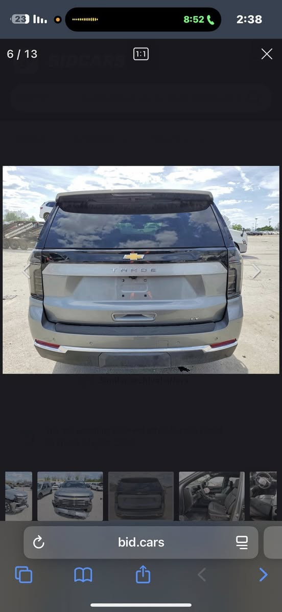 سلام عليكم ارخص تاهو 2026
ماشية 6000 ميل اخت زيرو 

واصل عمان بعد 60 يوم سعر 35500$ 

واصل بغداد معى كتاب شهداء مرقمة وكاملة بدون تصليح 40000$ 

للاستفسار ***********

مكاني بغداد
