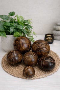 كرات خشب بلوط • للديكور • ثقيلة