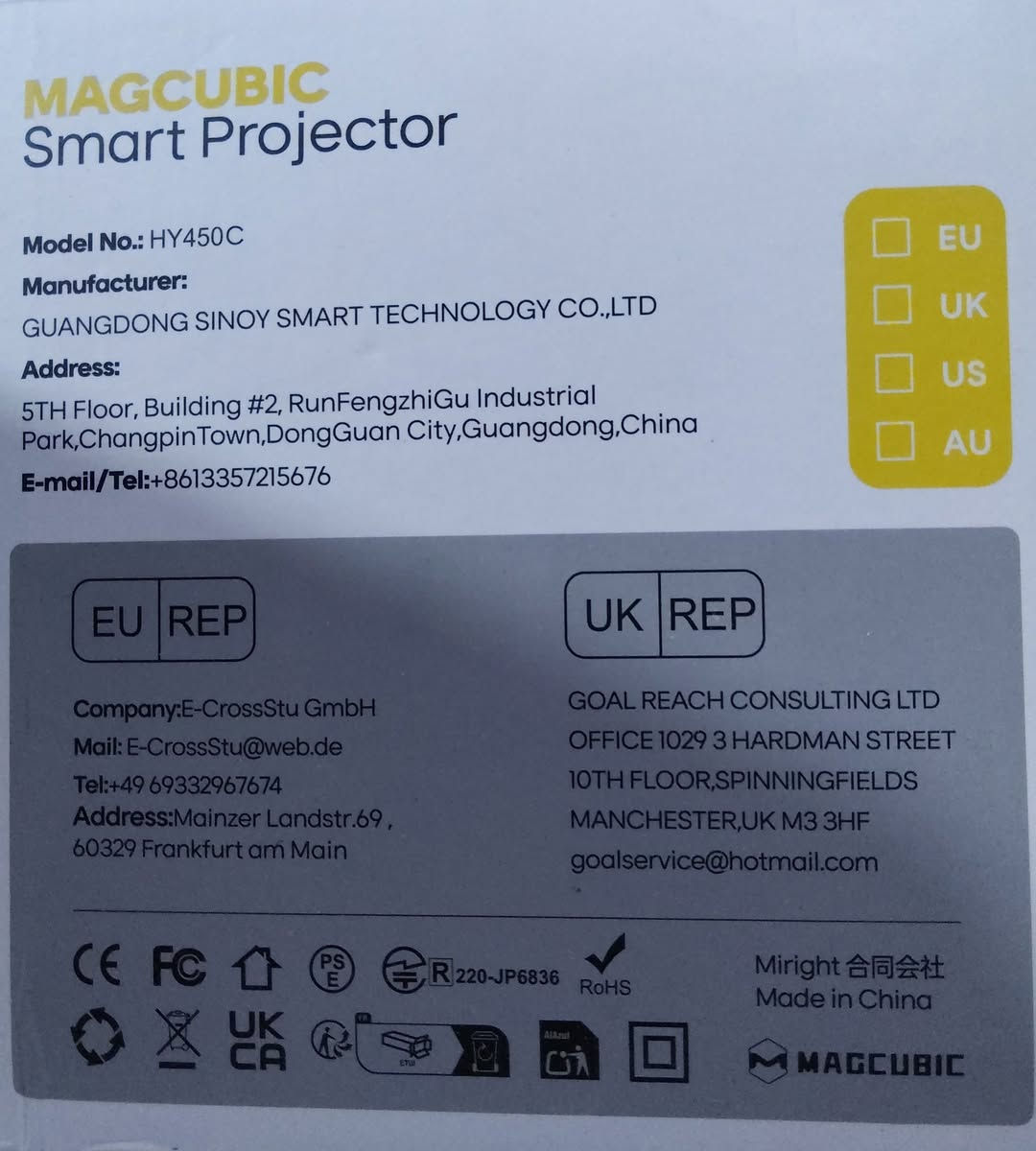🛑 للبيع: جهاز العرض الذكي الثوري Magcubic Smart Projector (موديل HY450C) 🛑
هل تبحث عن تجربة سينمائية خارقة في منزلك أو مكتبك وبأحدث التقنيات العالمية؟

نقدم لكم جهاز العرض الأحدث والأقوى من شركة Magcubic الشهيرة، بنسخته الموجهة خصيصاً للأسواق الأوروبية والأمريكية ذات الجودة العالية والاعتمادات الدولية الخاضعة لأعلى معايير التصنيع (CE, FC, UKCA, RoHS).

​✨ أبرز المميزات والاعتمادات الرسمية للجهاز (وفقاً للشركة المصنعة):

​📺 ميزة الإسقاط قصير المدى (Short Throw): تمتع بشاشة سينمائية عملاقة تصل إلى 150 بوصة من مسافة قصيرة جداً (متر واحد فقط من الجدار)! لن تحتاج إلى مساحات ضخمة أو صالات واسعة بعد الآن.

​🌟 سطوع مذهل وقوة إضاءة فائقة: يأتي بقوة إضاءة مذهلة تصل إلى 900 ANSI Lumens تضمن لك ألواناً نابضة بالحياة ووضوحاً ممتازاً في مختلف ظروف الإضاءة.

​🎬 دعم دقة الخارقة (4K / 8K Decoding): سينما حقيقية بدقة Full HD 1080p أصلية، مع قدرة المعالج الفائقة على تشغيل وفك تشفير ملفات الـ 4K والـ 8K بكل سلاسة ودون أي تقطيع.

​🧠 ذكاء اصطناعي كامل (Auto Focus & Auto Keystone): وداعاً للتعديل اليدوي المزعج! الجهاز يقوم بالتركيز التلقائي وضبط زوايا الصورة وتعديلها ذاتياً في ثوانٍ معدودة فور تشغيله.

​🚀 أداء جبار ونظام ذكي متكامل: يعمل بنظام Android الذكي والمستقر، مدعوماً بمعالج رباعي النواة قوي، وذاكرة عشوائية 2GB RAM مع مساحة تخزين ضخمة 32GB ROM لتحميل كافة تطبيقاتك المفضلة (YouTube, Netflix، وغيرها) مباشرة على الجهاز.

​🔊 صوت محيطي مدمج وتوصيل لاسلكي: يحتوي على مكبر صوت داخلي عالي النقاء، ويدعم تقنيات الاتصال اللاسلكي السريع Wi-Fi و Bluetooth لربطه بهاتفك أو بسماعاتك الخارجية بكل سهولة.

​📦 حالة الجهاز والملحقات:

​الجهاز جديد ​يأتي مع كامل ملحقاته الرسمية في علبته الأصلية المخصصة للمواصفات الأوروبية والبريطانية (قابس متوافق مع خطوط الكهرباء العالمية 110-220 فولت).

​💰 السعر:225 الف والتوصيل مجاني

​📞 للتواصل والاستفسار:

​يرجى مراسلتنا عبر الواتساب على الرقم: *********** ]

​💡 فرصة لا تعوض لعشاق الأفلام، الألعاب، والمشاهدة السينمائية الفاخرة.
