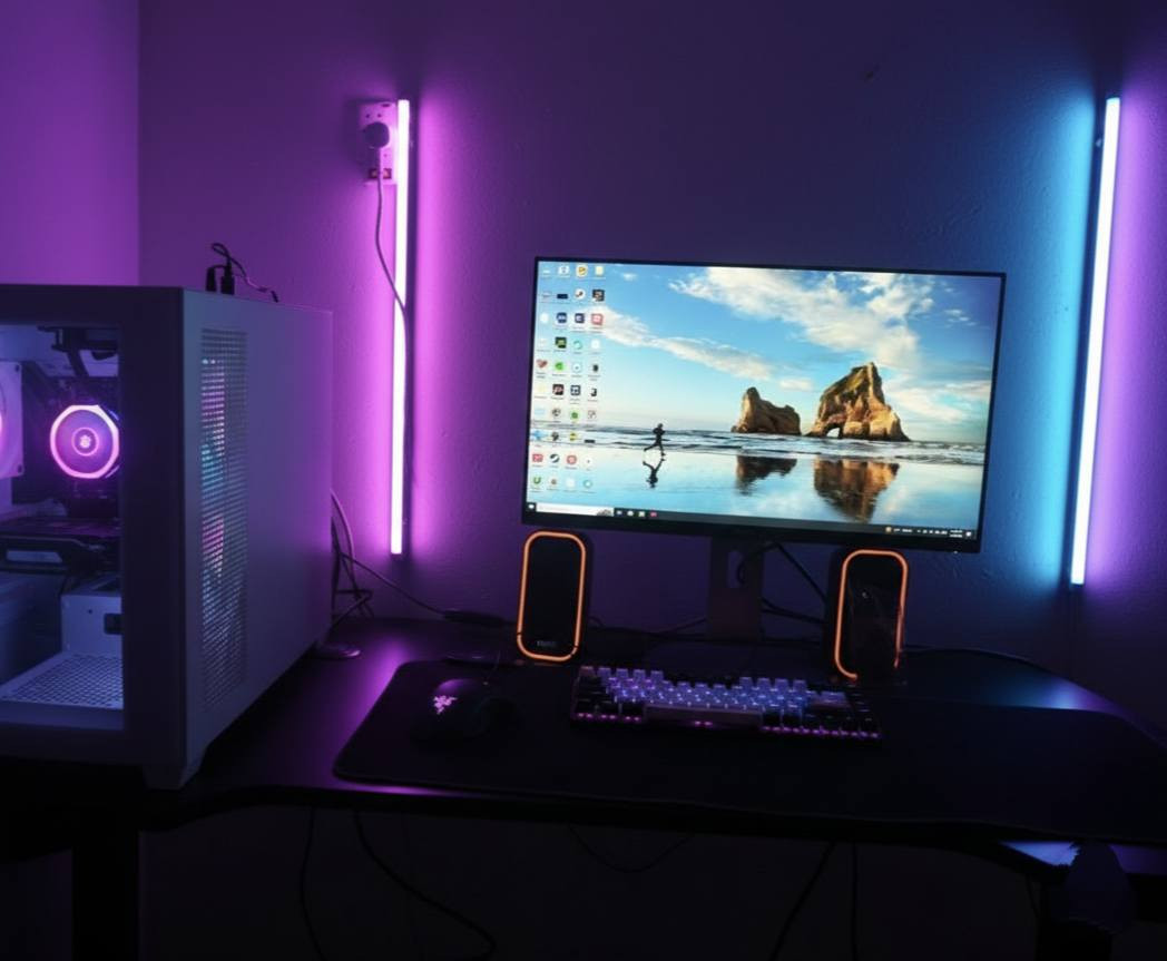 شباب للبيع حاسبة (تجميعة) وية كل ملحقاتها، الغراض نظيفة جداً (اخت الجديد) واستخدام حشمة. ، هذا السيت-أب كامل مكمل وجاهز بس تشكل وتلعب.
​💻 مواصفات الكيس (Case):
​المعالج: Ryzen 5 3600X (6 Cores) - وحش بالألعاب وبالرندر.
​كرت الشاشة: RTX 3060 8GB - يشغل أقوى الألعاب 
​الرام: 16GB DDR4 3200MHz.
​التخزين: SSD 256GB (للنظام سريع جداً) + HDD 1TB (خزن للألعاب والملفات).
​🖥️ الشاشة والملحقات:
​الشاشة: Dell 24 inch Full HD - ألوان تجنن وحواف ناعمة.
​الماوس: Razer Gaming RGB الأصلي.
​الكيبورد: ميكانيكال قيمنق احترافي.
​🪑 الأثاث 
​الميز: ميز هيدروليك كهربائي (يصعد وينزل بدقمة) - مريح جداً للگعدة الطويلة.
​الكرسي: كرسي XTREME Gaming أصلي - جلد وتطريز درجة أولى ونظافة 100%.
​✅ ملاحظات:
​الحاسبة مرتبة ترتيب مال "شخص مهتم" من ناحية الإضاءة وترتيب الوايرات.
​الجهاز جاهز للفحص والتجربة بأي لعبة تعجبك قبل الشراء.
​البيع للسيت-أب كامل (القطع متوفرة كحزمة واحدة).
​💰 السعر الكلي: 1,500,000 دينار (وقابل للتفاوض البسيط للجادين).
​📍 المكان: بغداد - المشتل
📞 للاستفسار وتساب أو اتصال: ***********
