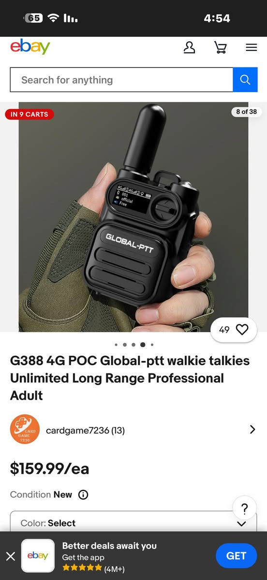 متوفر زوج لاسلكي مدى يصل الى الاف الكيلو مترات ياخذ دبل سيم كارت ٤ جي البيع لاعلى سعر  التفاصيل جوه 👇 *********** 

بناءً على الصورة، هذا الجهاز هو راديو لاسلكي (Walkie-Talkie) ذكي يعمل بتقنية Global-PTT عبر شبكات الجيل الرابع 4G LTE. يشتهر هذا النوع من الأجهزة بقدرته على التواصل لمسافات غير محدودة طالما تتوفر تغطية شبكة خلوية، وغالباً ما يتم تعريفه تحت أسماء تجارية مثل Scienda G388 أو KaYoTom. 
المواصفات الفنية للجهاز:
نظام التشغيل: Linux [صورة المستخدم].
البطارية: بسعة 2500 mAh ويتم شحنها عبر منفذ Type-C [صورة المستخدم].
الشاشة: شاشة بحجم 0.96 إنش [صورة المستخدم].
الاتصال: يدعم نطاقات واسعة من ترددات 4G (B1/B2/B3/B4/B5/B7/B8/B20... إلخ) [صورة المستخدم].
الوزن والحجم: يزن 210 جرام وبأبعاد مدمجة (765633 ملم) [صورة المستخدم].
المميزات الرئيسية:
تواصل عالمي: يعتمد على تقنية PoC (Push-to-Talk over Cellular) التي تتيح الاتصال عبر القارات باستخدام بطاقات SIM.
ميزات إضافية: يحتوي على كشاف ضوئي (Flashlight) مدمج في الأعلى، ومنفذ لسماعة الأذن، وميكروفون ومكبر صوت في الواجهة الأمامية [صورة المستخدم].
سهولة الاستخدام: يتضمن أزراراً مخصصة للتحكم في القوائم (Menu/Confirm) والتنقل (Up/Down) وزر PTT الجانبي للإرسال الفوري [صورة المستخدم].
