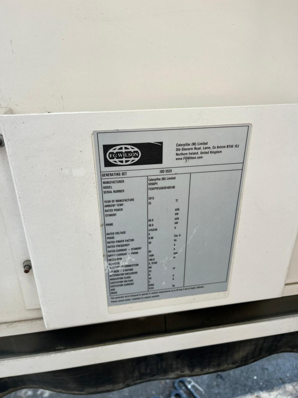 مولدة للبيع افجي ولسن بيركنز محرك ٤ سلندر سوبر والتوليد ٦٠ كيفي كاتم وارد بريطانيا.

سعر ٧٥ ورقة.

العنوان : اربيل

تلفون و واتس اب: 

0777 429 1314

١٣١٤ ٤٢٩ ٠٧٧٧
