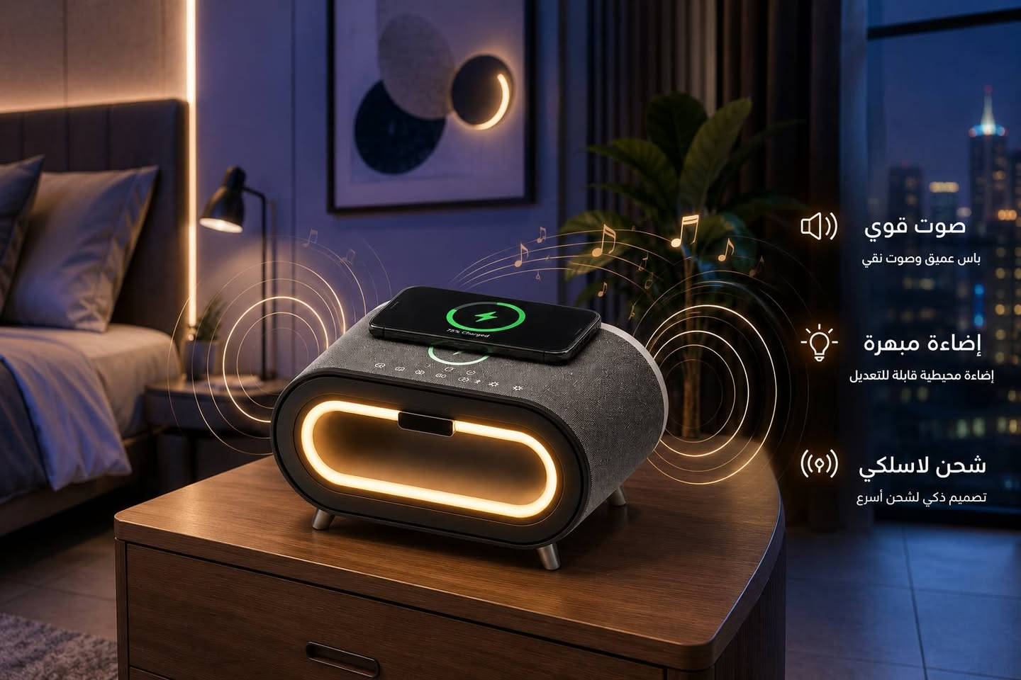 السعر ٣٥ الف وتوصيل مجاني لكل محافظات العراق
🔊✨ صوت، إضاءة، شحن، منبه، بمكان واحد!
سماعة S306 تعطيك صوت قوي + RGB + شحن لاسلكي 15W حتى تستمتع وتشحن موبايلك بنفس الوقت 😍
مثالية للبيت أو المكتب أو جنب السرير 🎶⏰


**إذا كنت صاحب هذا الإعلان وتريد حذفه لأي سبب، رجاءا أرسل رسالة إلى الدعم الفني**