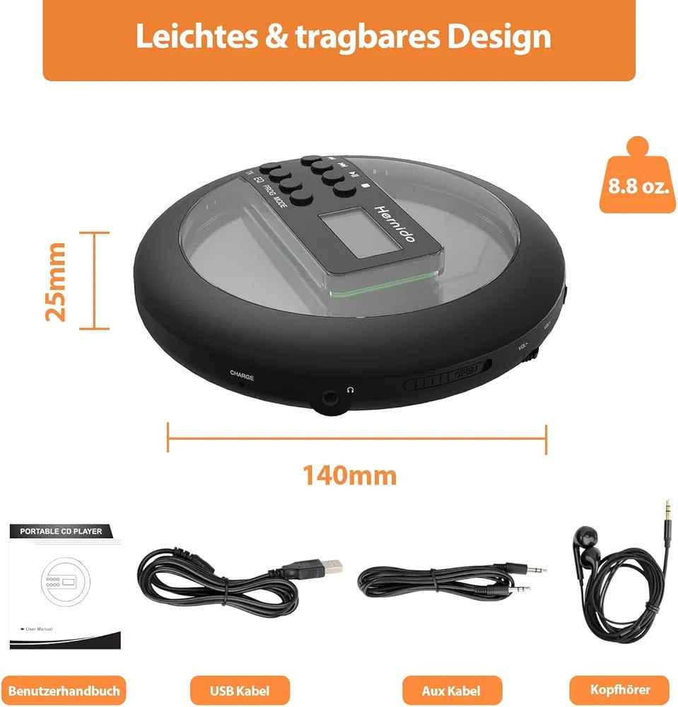 مشغل أقراص سي دي (CD Player) محمول ومميز جداً للسيارة والبيت ميزة البث اللاسلكي (FM Transmitter)
ميزة مانع الاهتزاز
صوت نقي
بطارية قوية جداً: سعة 2000 مللي أمبير قابلة لإعادة الشحن، تكفي للتشغيل المستمر حتى 20 ساعة (ما تحتاج تشتري باتريات).
الملحقات: يجي وياه سماعات أذن وواير الشحن الخاص به.
السعر ٢٥ الف توصيل مجاني متوفر فقط قطعة وحدة Singapore


**إذا كنت صاحب هذا الإعلان وتريد حذفه لأي سبب، رجاءا أرسل رسالة إلى الدعم الفني**