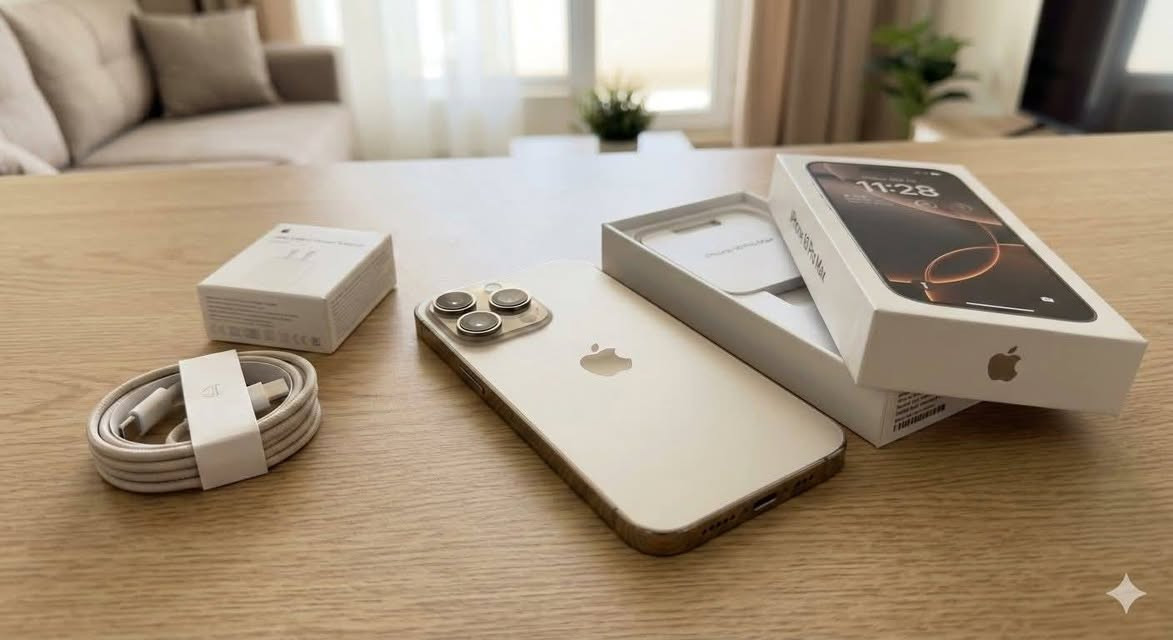 السلام عليكم ايفون 16برو ماكس ماستر البطاريه ١٠٠
عدد دورات الشحن 55 كامل جميع الملحقات 

ذاكرة ٢٥٦

الجهاز جداً نظيف  

السعر  1500

 العنوان السماوة ***********
