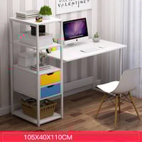 ميز مكتبي أنيق ومثالي للمساحات الصغيرة، يحتوي على مكتب واسع للعمل أو ا...