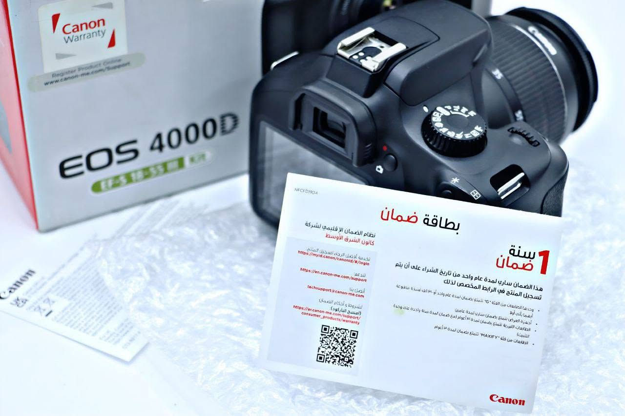 🔴﴿ كانون 4000d مع كارت#ضمان1سنه 💣 ﴾🔥
💎 🔚مع كامل ملحقاتها 🔜 💎

1 - عدسه 55.18 الاصليه ✅
2 - رام  ✅
3 - شاحنه تدعم الشحن السريع ✅
4 - بطاريه أصليه جديده  ✅
5 - حزام حامل للكامره جديد  ✅
6 - واير شحن ✅
7 -كارتون الكامره مع كارت الضمان 🎖 ✅ 
💣  ﴿السعر 300 🥶🔥وتوصيل مجاني ﴾ 🔥 
متواجد فيس واتساب واتصال ***********
