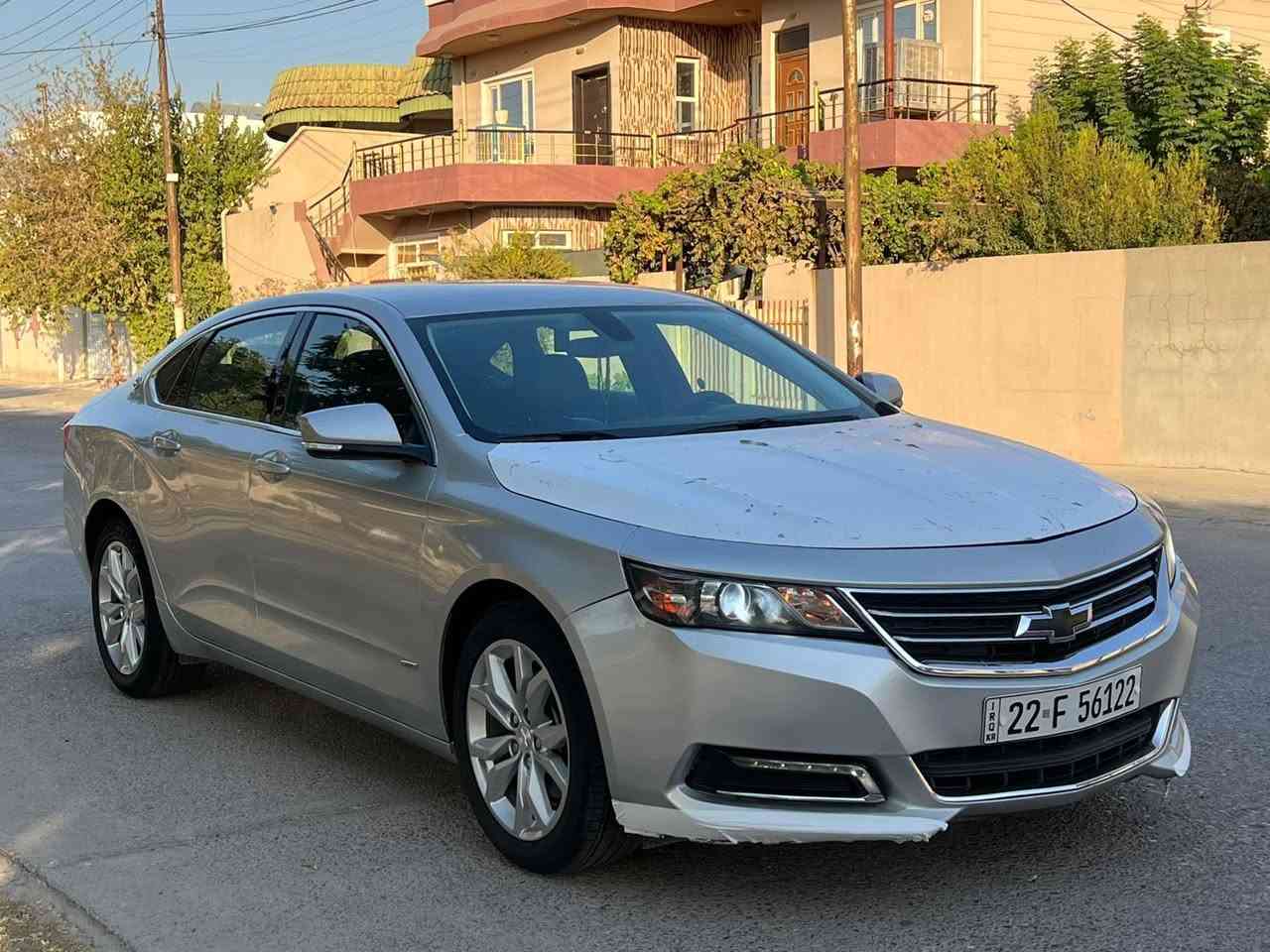 للبيع
 شيفروليه امبالا  impala موديل 2018
حادثها  ثلاث قطع  وبيها بارد ايضا والفحص موجود ايضا بالصور 
 سيارة جاهزة اي نقص ما مابيها 
إيرباك ستارة سقف جهة الراكب
5 بصمات
شاشه كبيرة 
كامره 360
كرسي جلد كهرباء 
تخم تاير ويل كب اقتصادي قوه رزانه
 محرك 4سلندر اقتصادي 
تحويل ثاني يوم 
الموقع كركوك 
السعر 115 وبيها مجال تليفون. ***********
