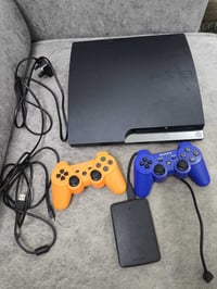 📢 للبيع بلاي ستيشن 3 سليم (PS3 Slim) مع ملحقاته - (فيه عطل عدم عرض الص...