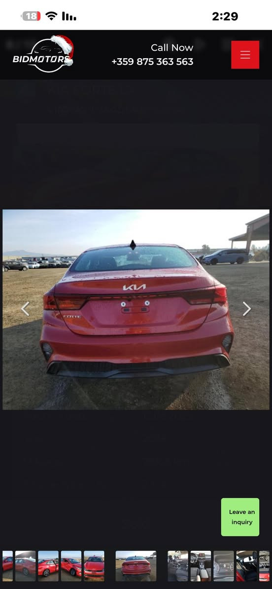 سلام عليكم كيا فورتي 2024 لون احمر طبعا سياره مواصفات المعروفه  بيها باب سكن مبدل باب نفس اللون بلادي وجاملخ الي على يمين بي تعديل  pdr حادثها موضح بل صوره بجم كبس من وره هم كبس سياره مكفوله من محرك وكير اخت الزيرو ماشيه 20 الف مواصفاتها شاشه جبيره 
وتحكمات ستيرن رادار امامي انظمه قياده ويل كاب هزه وفحص كامله وتترقم شمالي السعره 159$ بيها مجال بسيط
للاستفسار ***********
