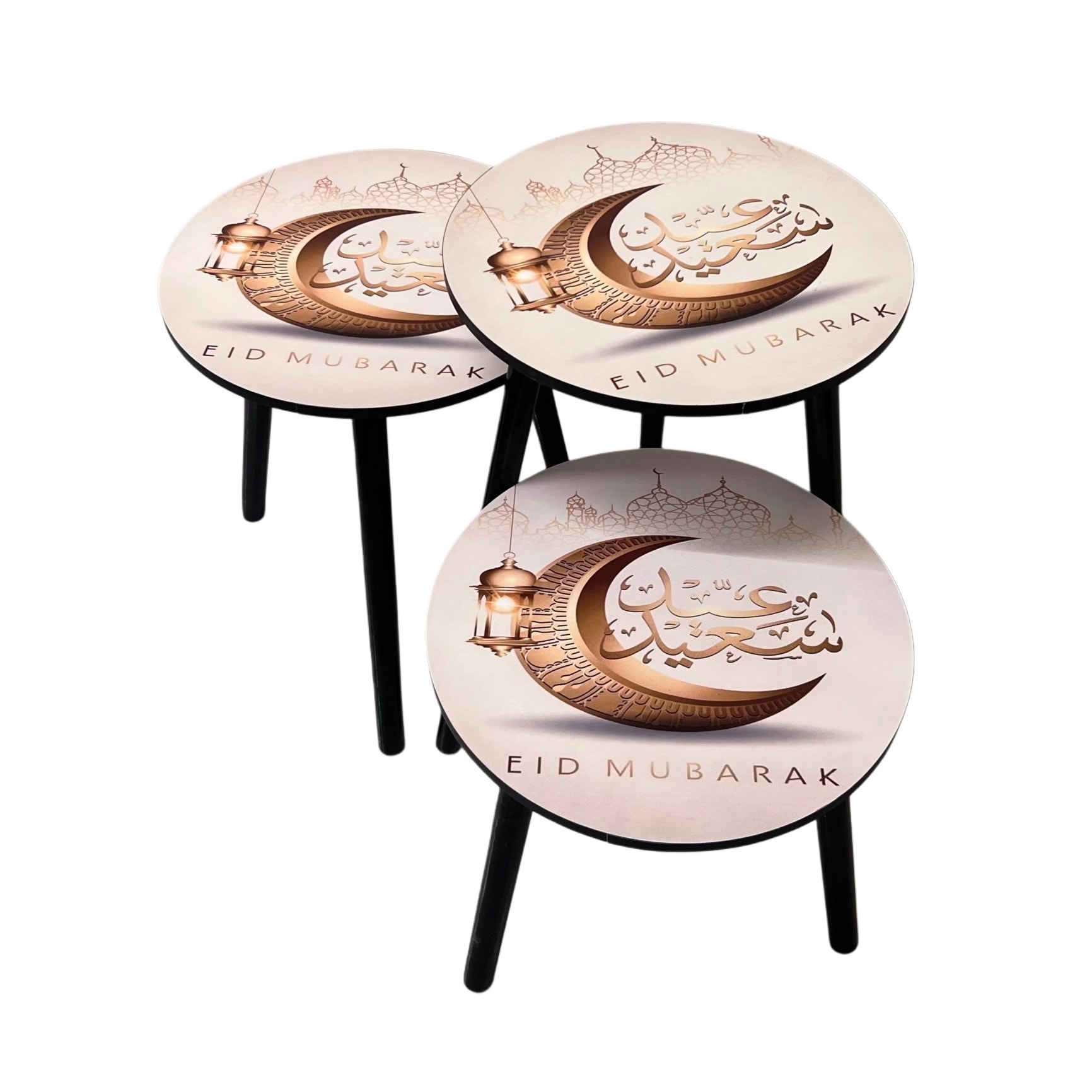 ✨ طقم طاولات ضيافة عيد مبارك – لمسة فخامة لبيتكم في العيد ✨.. موجود.. 
استقبل ضيوفك بأناقة وذوق راقٍ مع طقم طاولات الضيافة الدائري بتصميم عيد مبارك 🌙
تصميم أنيق مستوحى من أجواء العيد يضيف لمسة فخمة لأي مكان 🎁
🔹 المميزات:
✔️ تصميم دائري مزخرف بعبارة EID MUBARAK مع هلال وفانوس ولمسات إسلامية راقية
✔️ 3 طاولات بأحجام مختلفة – استخدام متداخل أو منفصل
✔️ أرجل سوداء أنيقة تعطي تباين جميل مع السطح المزخرف
✔️ مثالية للضيافة، التقديم، أو كطاولات جانبية للديكور
📏 الأحجام:
• الكبيرة: 40 × 57 سم
• المتوسطة: 40 × 47 سم
• الصغيرة: 40 × 37 سم
💰 السعر: 29,000 دينار فقط
🚚 التوصيل: 5,000 دينار لجميع محافظات العراق
🎉 خلي بيتك يتزين بأجواء العيد مع أفخم طقم طاولات ضيافة
📩 للطلب والمراسلة: مراسلتنا خاص


**إذا كنت صاحب هذا الإعلان وتريد حذفه لأي سبب، رجاءا أرسل رسالة إلى الدعم الفني**